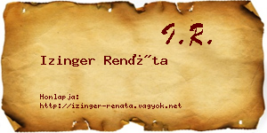 Izinger Renáta névjegykártya